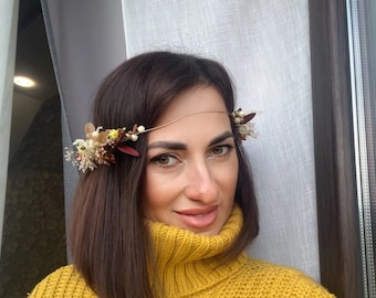 Greek Goddess Floral Crown: Wedding Flower Headband for Bride or Flower Girl