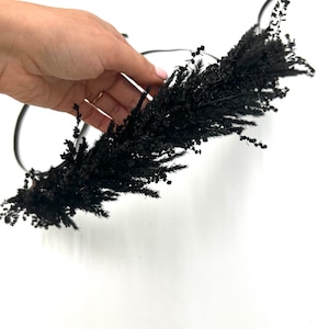 Black Flower Crown: Gothic Wedding Headband, Halloween Bridal Tiara