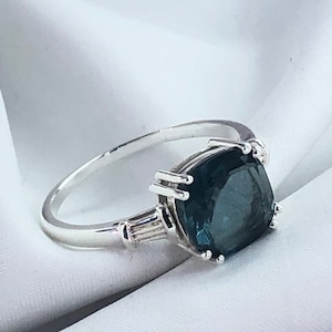 Handmade London Blue Topaz Ring 925 Sterling Silver Engagement Jewelry