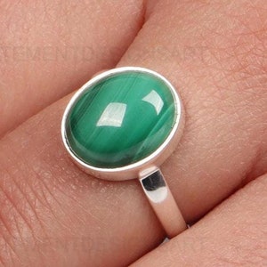 Malachite Gemstone Ring, 925 Sterling Silver Ring, Handmade Ring, Malachite Women Ring, Annivesary Ring, May Birthstone Ring, Gift For Mom