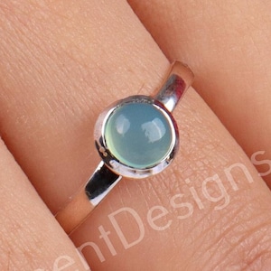 Aqua Chalcedony Ring Handmade 925 Sterling Silver Boho Ring