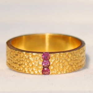 Pink Tourmaline Ring 18K Gold Vermeil 925 Sterling Silver