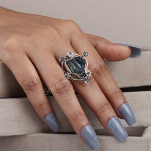 Handmade Sterling Silver Moldavite Ring Czech Gemstone Jewelry