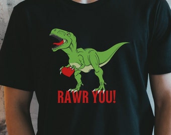 Personalized Dinosaur Couple Shirt, Cute Dinosaur Matching T-Shirts Gift For Couple, Matching Tee, Gift For Lovers, Valentine Days Tee