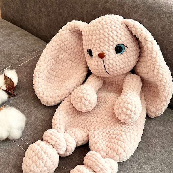 Crochet bunny lovey pattern Crochet bunny snuggler pattern Crochet cuddler pattern