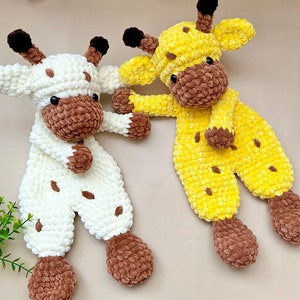 Crochet giraffe snuggler pattern Crochet plush lovey pattern Amigurumi giraffe pattern Crochet plushies for kids Easy pattern for beginners