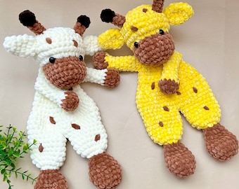 Crochet giraffe snuggler pattern Crochet plush lovey pattern Amigurumi giraffe pattern Crochet plushies for kids Easy pattern for beginners