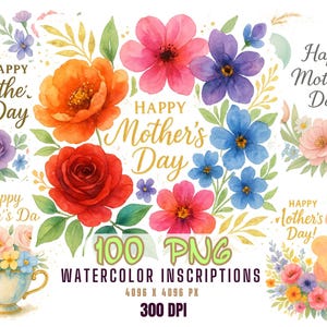 Happy Mother's Day PNG Clipart Bundle Mothers day PNG Graphics Mother's day sublimation Mothers day gold inscription Cute Mothers day design