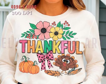 Boho Thanksgiving Pumpkin PNG: Turkey, Pumpkin, Coquette Bow Autumn Clipart (Digital Download, Commercial Use)