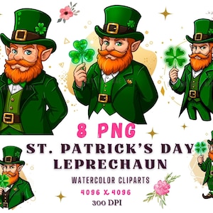 St. Patrick&#39;s Day Leprechaun PNG, Lucky Charm, Green Hat Leprechaun Illustration, Irish Clipart Design, St. Patrick&#39;s PNG, Festive Irish Png