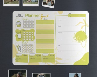 Regalo de aniversario Calendario de nevera Planificador deportivo Tablero de menú Decoración de cocina Organización familiar Planificador de comidas Planificador magnético personalizado