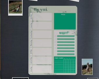 Magnetic Weekly Planner: Fridge To-Do List, Habit Tracker (A3)