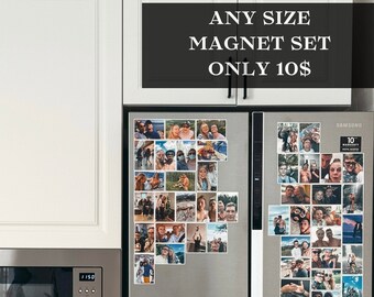 Regalo de aniversario Imanes de nevera Regalo para la familia Impresiones fotográficas personalizadas Juego de imanes para refrigerador Imanes Polaroid Vacaciones personalizadas magnéticas