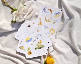 Naklejki do scrapbookingu Ukraina, Zestaw naklejek, Estetyczny prezent dla przyjaciółki do szafki, Urocze naklejki do dziennika, Naklejki do planera