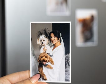 Custom Photo Fridge Magnets, Personalized Picture Magnet Set