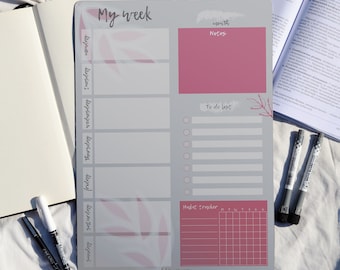 7-Day Magnetic Planner  Organizer - Dry Erase Fridge Calendar for Schedules, Tasks & Meal Planning