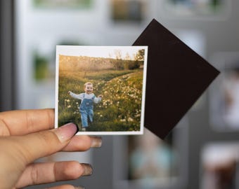 Custom Photo Fridge Magnet Set, Personalized Retro Style Magnets