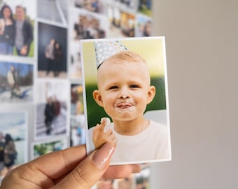 Custom Photo Magnet, Personalized Birthday Gift, Retro Style Memory Magnet