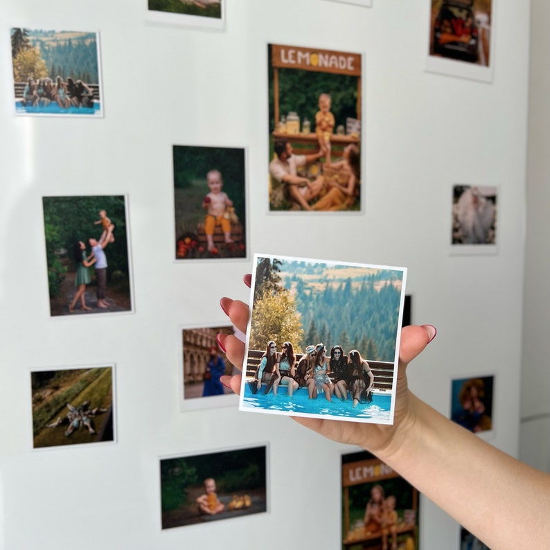 Fridge Magnet Custom Photo Prints Magnetic Anniversary Gift Refrigerator Magnet Set Polaroid Magnets Personalized Holiday Gift for Family L - 6 pcs