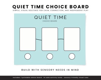 Quiet Time Choice Board • Blue Routine Chart for Toddlers (Printable)