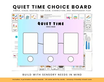 Quiet Time Choice Board – Calming Sensory Printables for Kids (PDF)