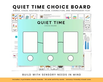 Quiet Time Choice Board – Sensory Printables for Neurodivergent Kids (PDF)