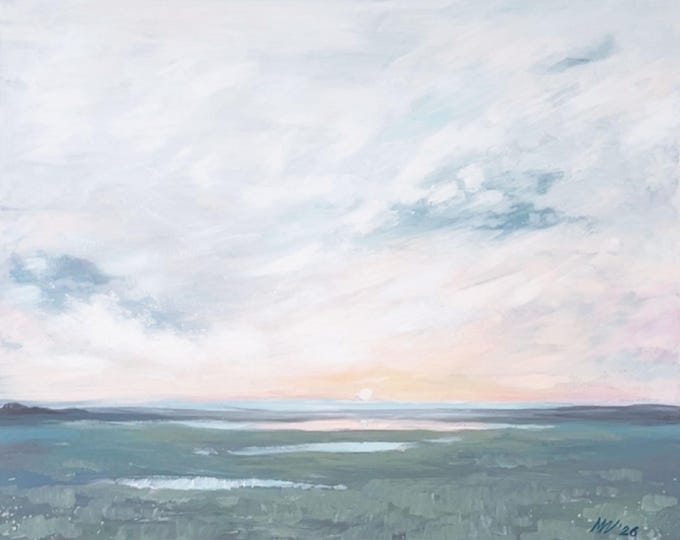 Low Horizon Landscape Painting. Acrylic, Canvas, 48x36 inches