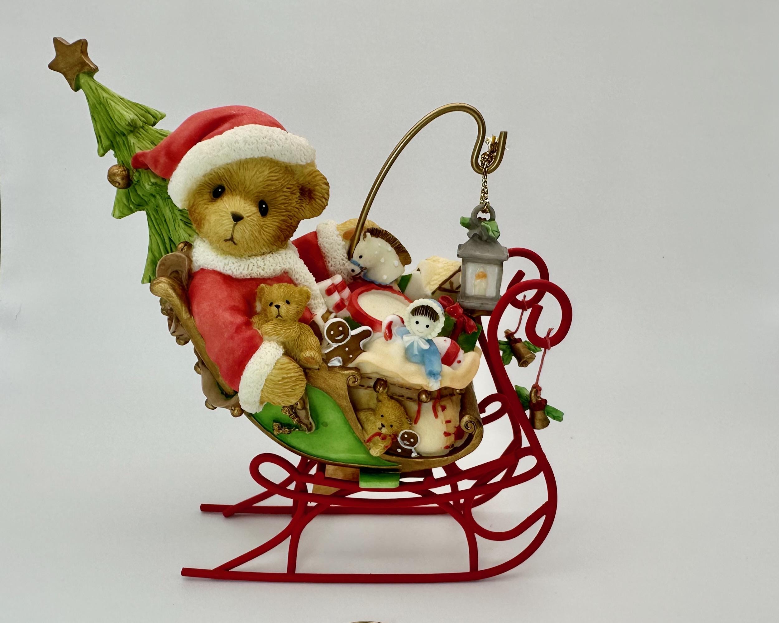 Cherished Teddies そりに乗ったサンタ くま クリスマス Rare Cherished Teddies Christmas - Etsy