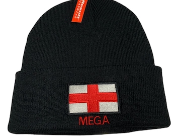 Gorro negro bordado con la bandera de San Jorge de Inglaterra. El regalo perfecto para quienes se enorgullecen de ser ingleses. ¡Que Inglaterra vuelva a ser grande!