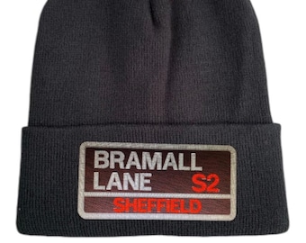 Gorro bordado de Bramall Lane. El regalo de Navidad perfecto para los aficionados del Sheffield United.