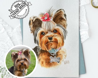 Custom Watercolor Pet Portrait - Custom Paintings of Dogs and Cats - Pet Art - Animal Portrait - Personalized Pet Gifts - Cat and Dog Art