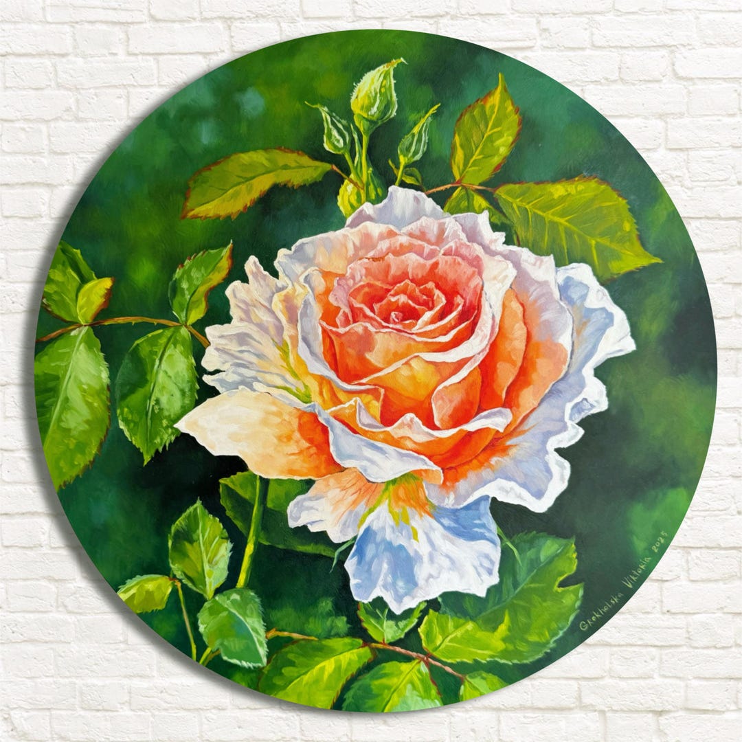 Original Rose Oil Painting on Canvas - Floral Wall Art - Romantic Pink ...
