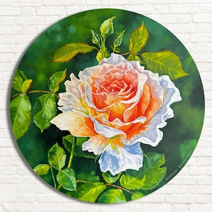 Rose Oil Painting Canvas Original – Floral Wall Art – Realistic Flower Artwork – Bloom Flower painting - Botanical Oil Painting – Home Decor
