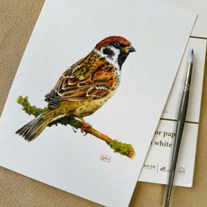 Original Watercolor Sparrow Painting - Bird Art for Home Decor - Perfect Gift for Bird Lovers and Ornithologists - Nature Wall Art