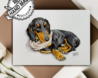 Custom Watercolor Pet Portrait – Personalized Pet Memorial