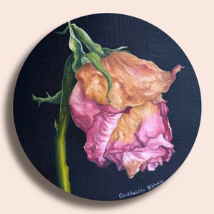 Faded Rose art Floral wall art - Original Oil Painting on Canvas – Botanical Wall Art – Bouquet painting – Floral Gift – Housewarming decor