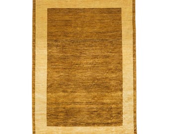 6x9 Gabbeh Afghan Handmade Rug | Luxury Hand Knotted Wool Rug | Vegetable Dyed Minimalist Area Rug | Modern Living Room Carpet | Boho Decor
