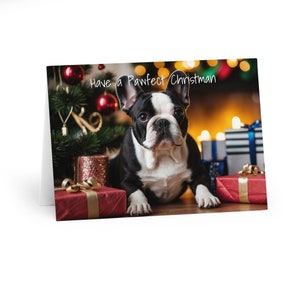 5er Pack, Wunderschöne Französische Bulldogge Weihnachtskarten (5er Pack)