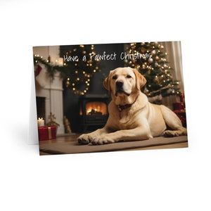 Set van 5 prachtige gele labrador-kerstkaarten (verpakking van 5)