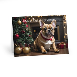 5er Pack, Wunderschöne Französische Bulldogge Weihnachtskarten (5er Pack)