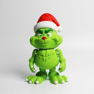 Grinch Christmas figurine, Custom Holiday Decor, Unique Holiday Gift, Stocking Stuffer, 3D Printed