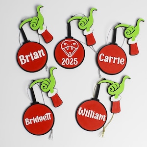 Ornement Grinch personnalisé avec votre nom | Décoration de Noël originale | Cadeau des Fêtes | Ornement Grinch personnalisé