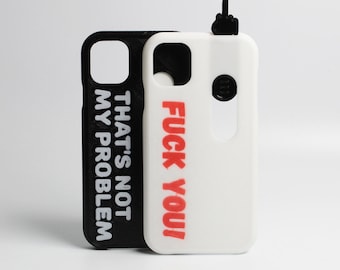 Case iPhone middle finger with your text on the case