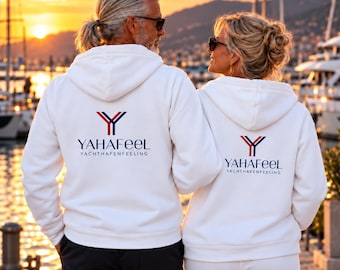 Sudadera con capucha YAHAFeeL | Diseño de logotipo minimalista | Estilo de vida náutico | Sudadera unisex | Inspirada en el mar