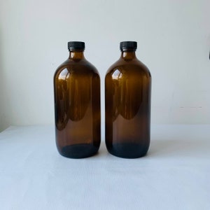 VINTAGE GLASS JAR. Set of 2 Amber brown glass jar, Glass jar with lid, Amber Glass Bottle ,Brown Jar,Soviet Amber glass bottle, glass bottle