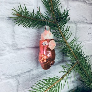 Parrot Xmas figurines, Vintage glass Christmas ornaments, Xmas tree decorations, Vintage Xmas glass decorations, Christmas figurines