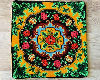 Vintage Ukrainische Gestickte Kissenbezug, Volkskunst Kissen