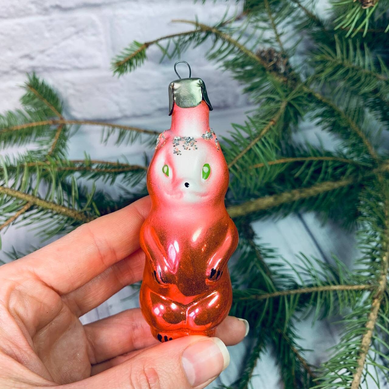 ヴィンテージガラスクリスマスオーナメント4個セット、ソビエト時代の