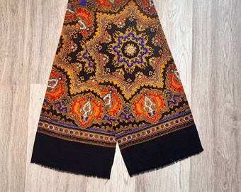 Unique very rare scarf Beautiful man’s neck scarf Vintage Soviet Floral Ukrainian Romanian Wool old scarf romanian style men gift for men