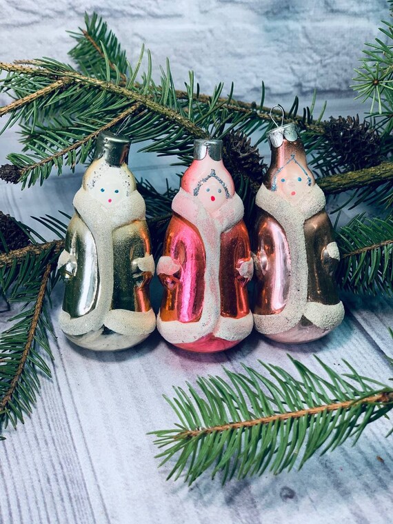 * vintage ornaments ❀ * ✴ * クリスマスセット (a) Vintage Snow Maiden Glass Ornament: USSR Christmas Figurine - Etsy